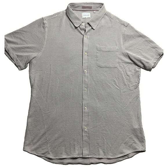 7 Diamonds Other - 7 Diamonds Mens Purple Short Sleeve Full Buttoned Up Shirt Size L